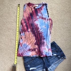 PERFECT CONDITION TIE DYE MOCK NECK TANK - SOFT!
